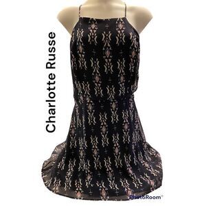 Charlotte Russe SZ L Woman’s Jr Sexy Black Aztec Print Dress